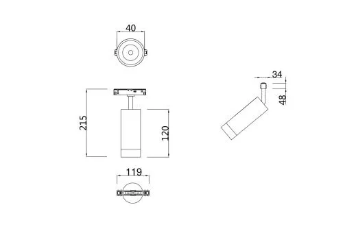 Трековый светильник Technical TR019-2-7W3K-MG  фото 2