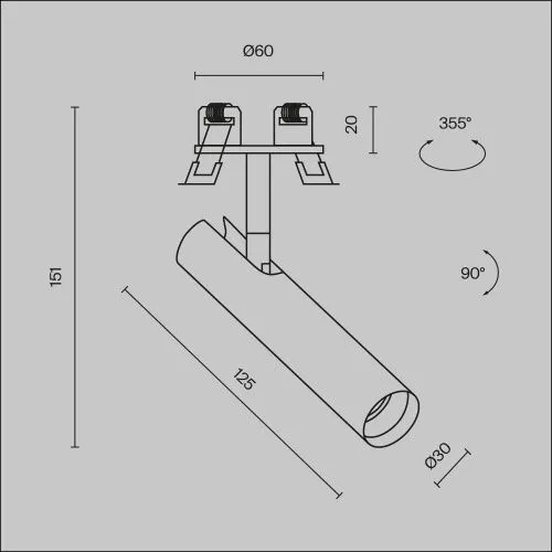 Встраиваемый светильник Technical C141RS-L125-6W4K-B  фото 11